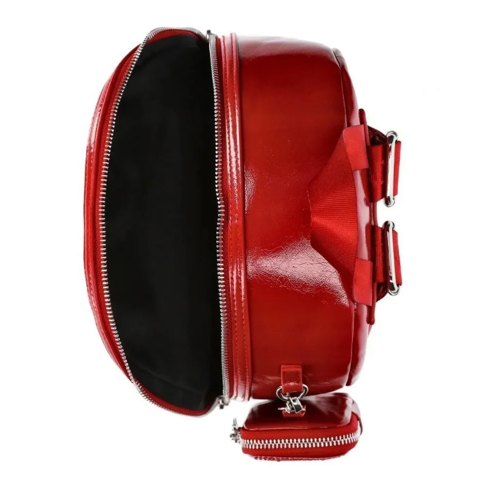 Madden Faux Leather Dome Ring Backpack Red Purse Bag